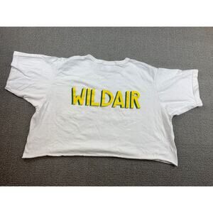Left Field Woman Medium Sportswear Wild Air Crop Top Shirt White Pocket Tee